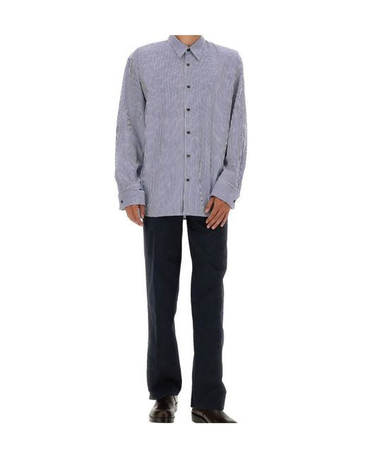 Dries Van Noten Blue Zip-Detailed Straight-Leg Trousers for men