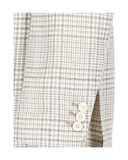 Lardini White Check Blazer Jacket for men