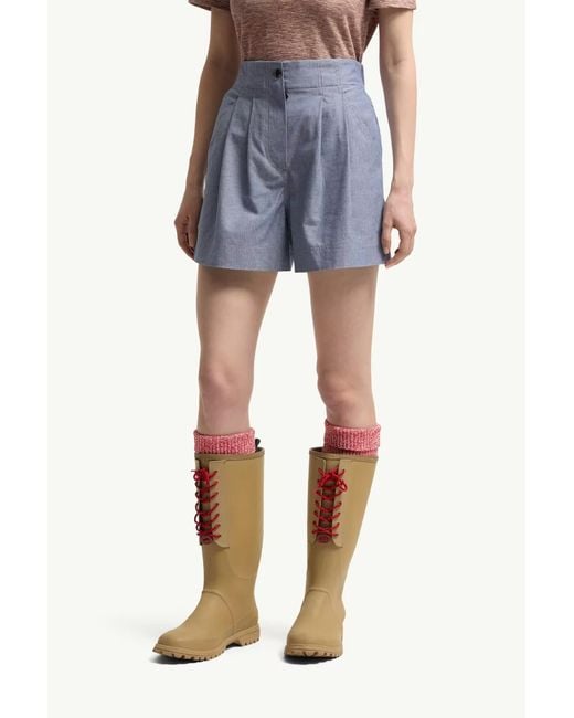 Moncler Blue Grenoble Pleated Shorts