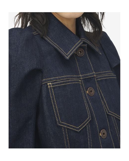 Alexander McQueen Blue Pinched Shoulder Denim Jacket