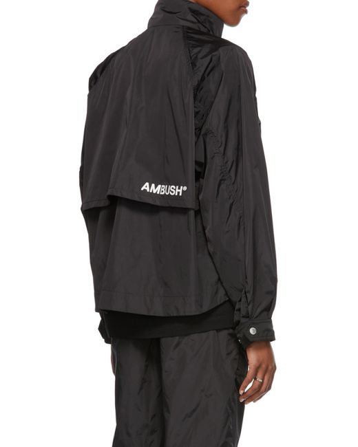 Ambush Black Logo-Print Hooded Jacket