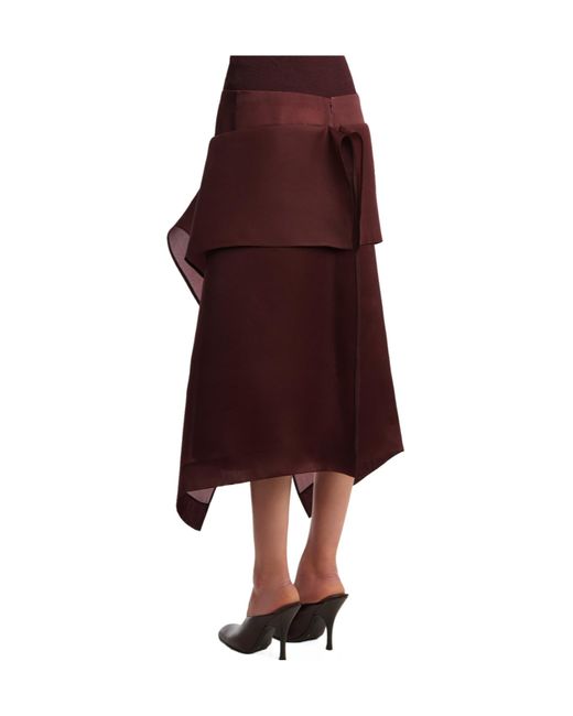 Khaite Purple Nina Layered Sculpted Skirt