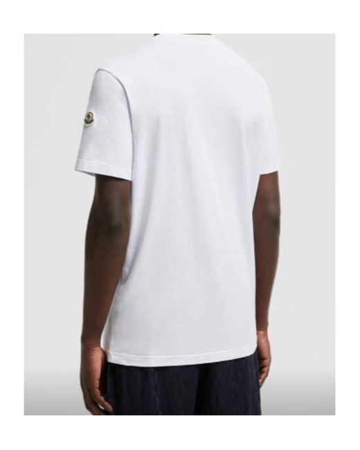 Moncler White Shark Logo Cotton T-Shirt for men