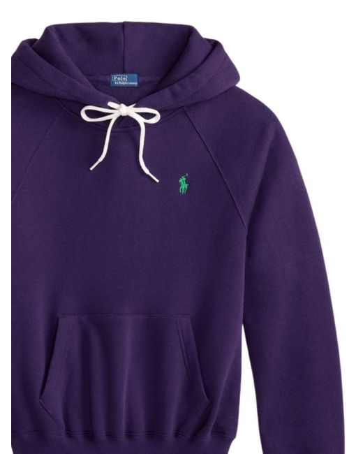Polo Ralph Lauren Blue Logo-Embroidered Drawstring Hoodie