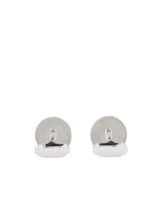 Paul Smith White Tapered Stripe Cufflinks for men