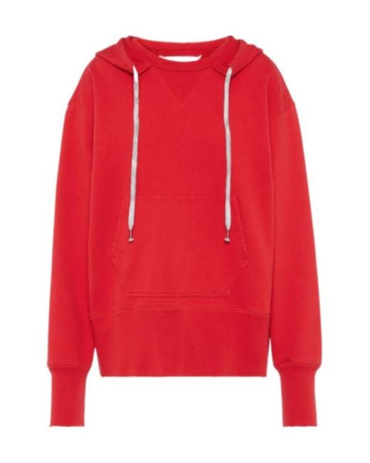 Maison Margiela Red Hooded Sweatshirt