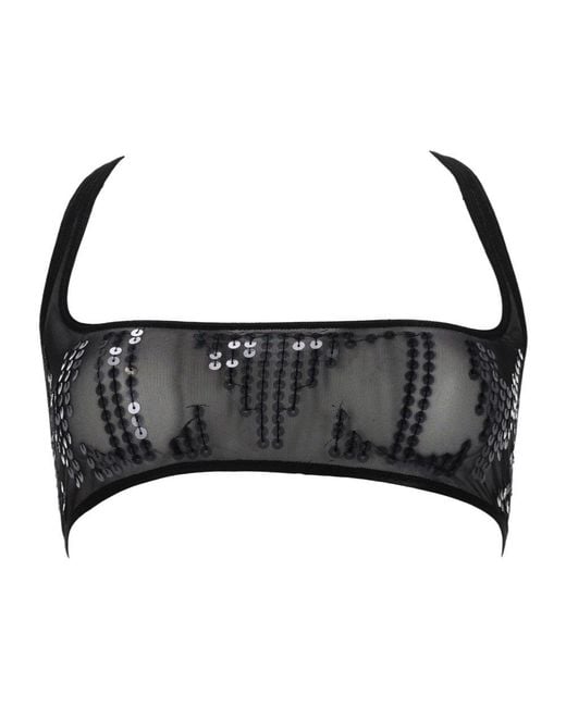 Rick Owens Black Sequin Embellished Top