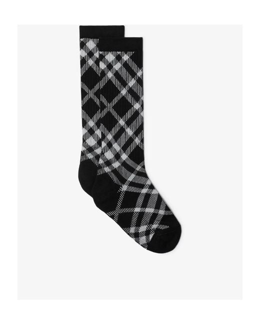 Burberry Black Check-Print Socks
