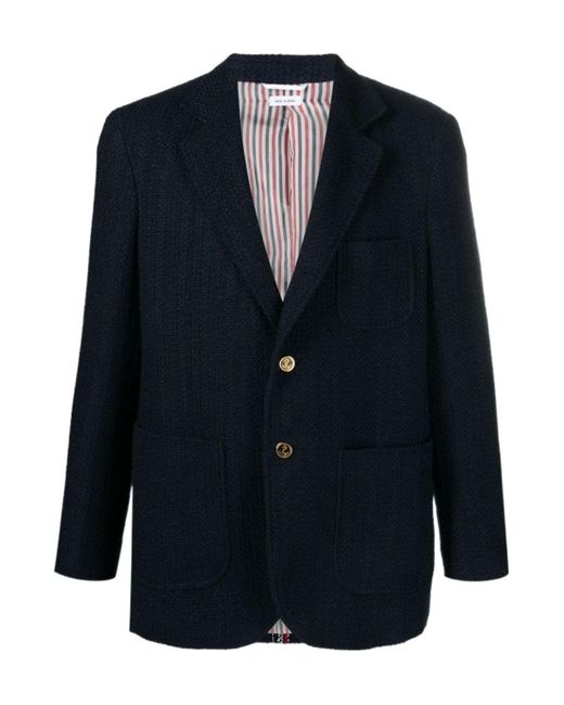 Thom Browne Blue Striped Blazer Jacket for men