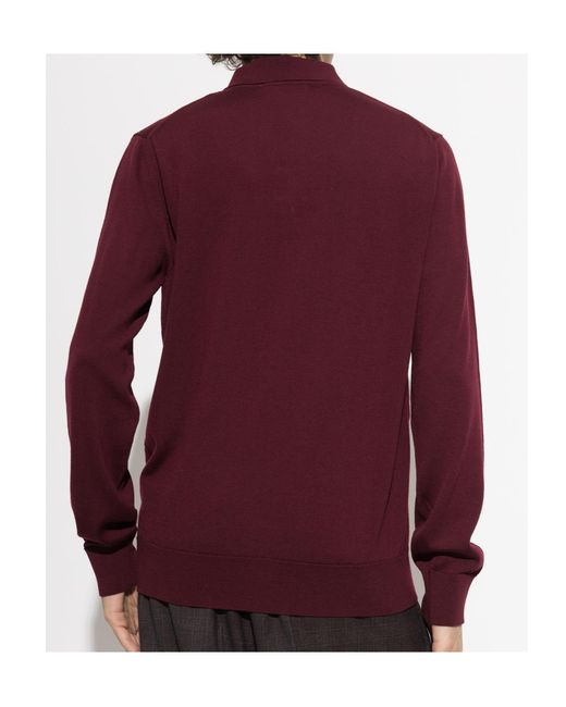 Dolce & Gabbana Purple Long-Sleeved Knit Polo Shirt for men