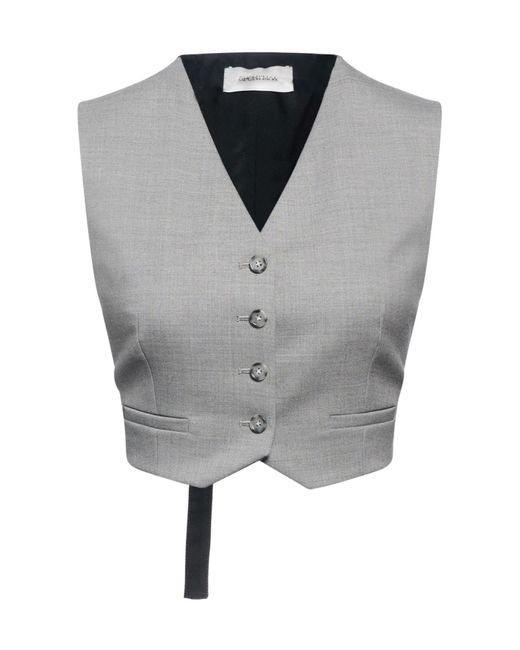Sportmax Gray Solid-Color Wool Suit