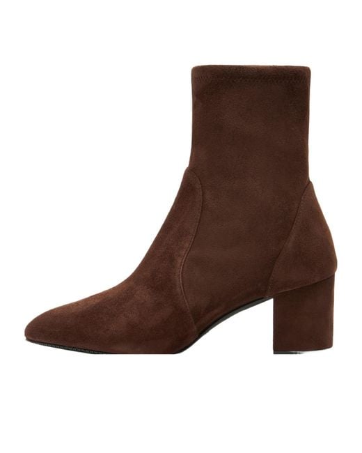 Stuart Weitzman Brown Slip-On Ankle Boots