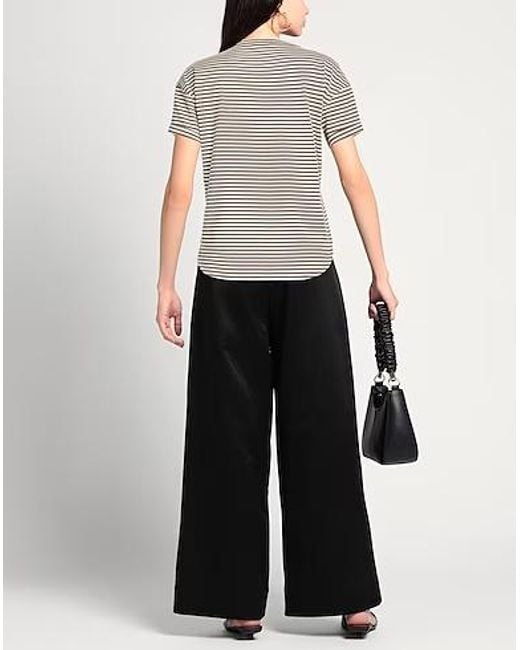 Brunello Cucinelli White Casual Striped T-Shirt