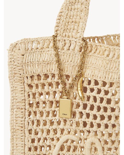 Chloé Natural Chloé Summer Banana Logo Detailed Tote Bag