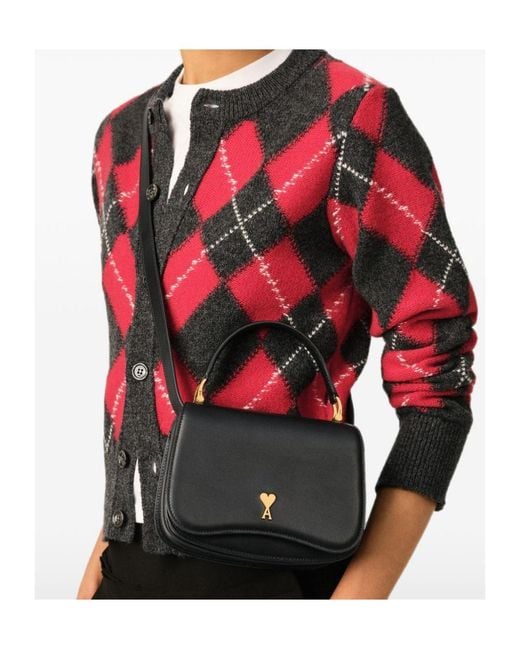 AMI Black Flap Shoulder Bag