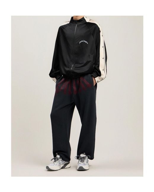 Palm Angels Blue Logo-Print Track Pants for men