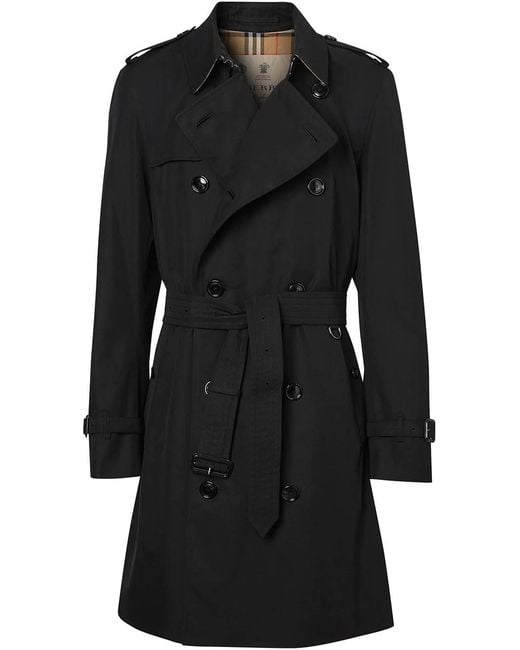 Burberry Black Chelsea Heritage Mid-Length Trench Coat for men