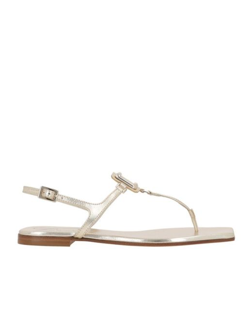 Roger Vivier White Square-Headed Flat Sandals