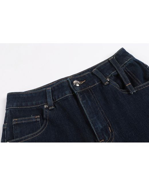 LIU REGALI Blue Button Zipper Jeans Pants
