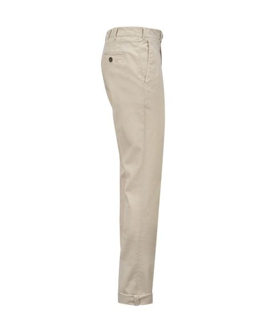 Brunello Cucinelli Natural Italian-Fit Gabardine Trousers for men