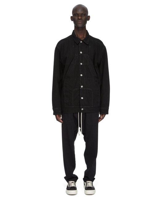 Rick Owens Black Sphinx Jumbo Worker Button-Up Jacket for men