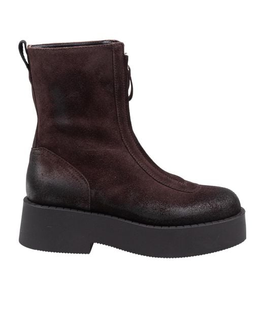 Premiata Brown Zippered Ankle Boots
