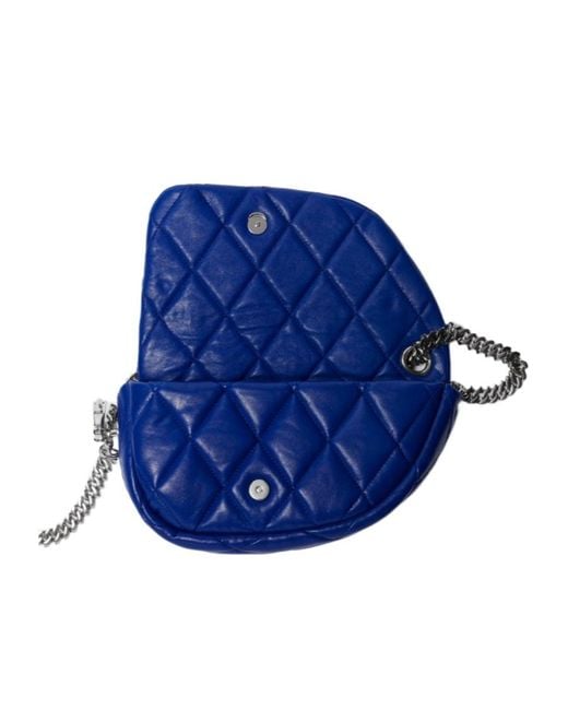 Burberry Blue Shield Lock Quilted Shoulder Bag