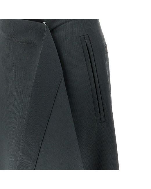AMI Black Wrapped Midi Skirt