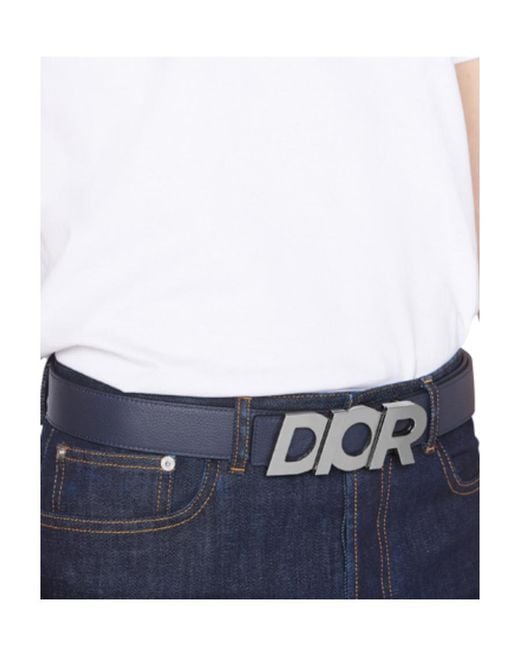 Dior White Homme Logo Plaque Belt for men