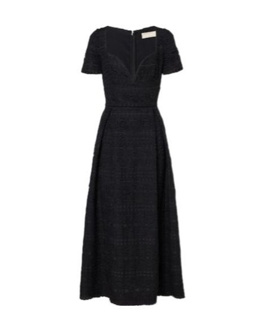Elie Saab Black Macramé Midi Dress