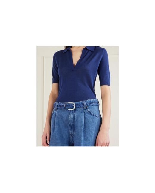 Gabriela Hearst Blue Sam Woven Leather Belt