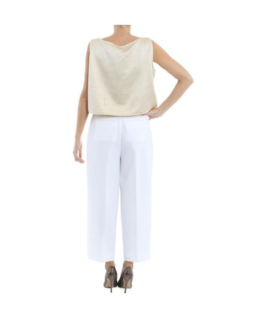 Michael Kors White Michael Wide-Leg Tailored Pants