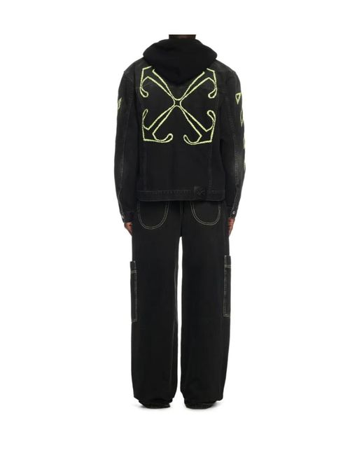 Off-White c/o Virgil Abloh Black Arrow Outline Denim Jacket for men