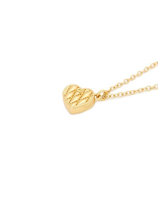 COACH White Quilted Heart Necklace