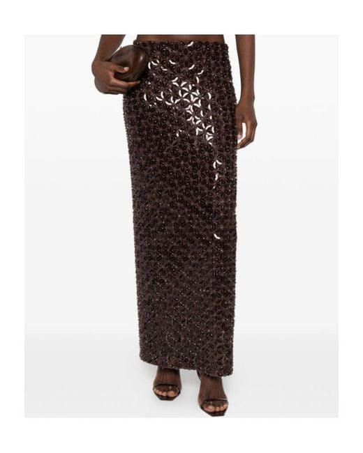 P.A.R.O.S.H. Brown Sequin Skirt