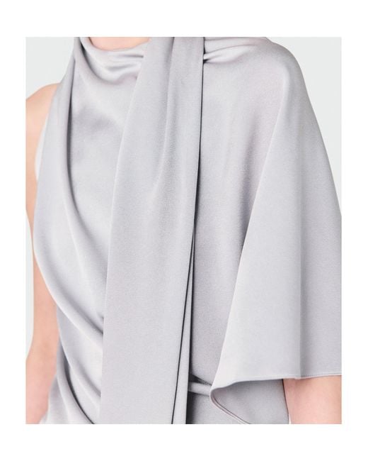 Stella McCartney Gray Draped Asymmetric Top