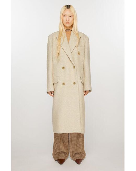 Acne Natural Textured Wool-Blend Double-Breasted Coat