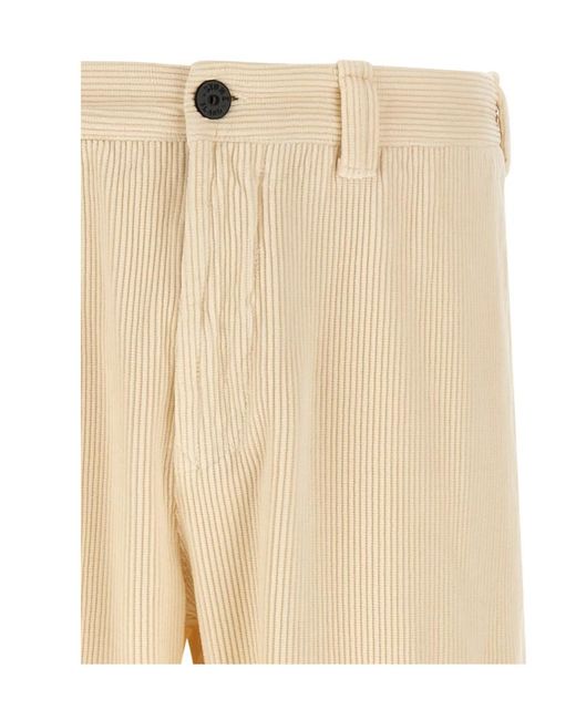 Stone Island Natural Logo Patch Corduroy Pants for men