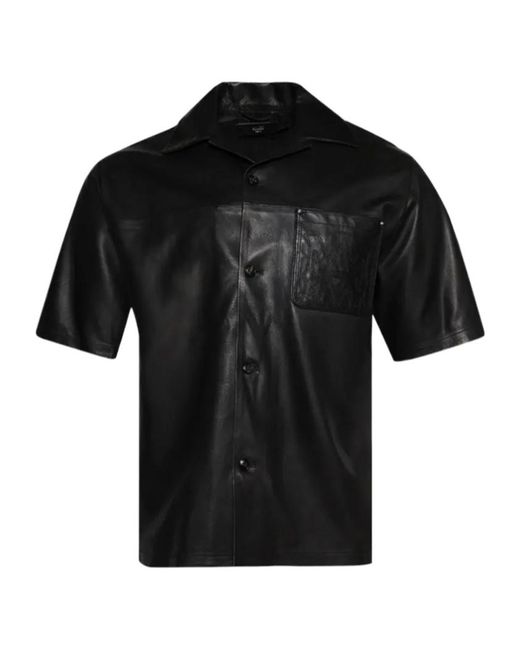 Amiri Black Ma Camp Leather Shirt for men