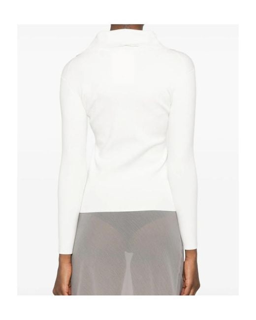 Totême White Totême Buttoned High-Neck Knitted Cardigan