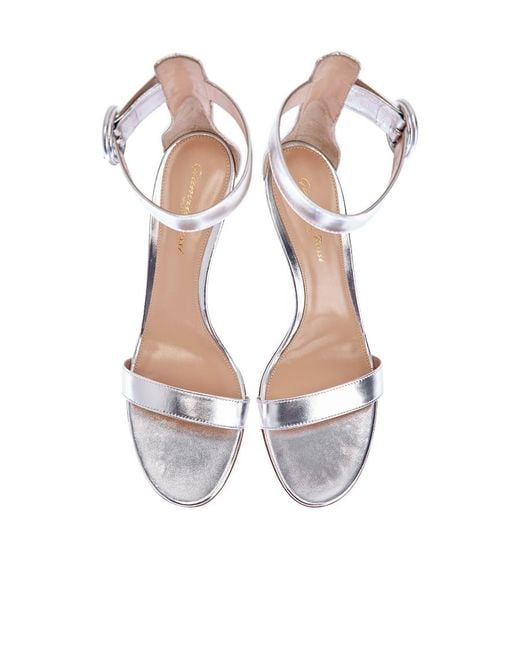 Gianvito Rossi White Logo High-Heeled Sandals