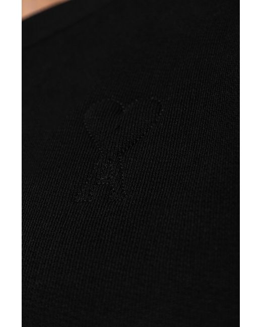 AMI Black Ami De Coeur Cotton Blend Sweatshirt for men