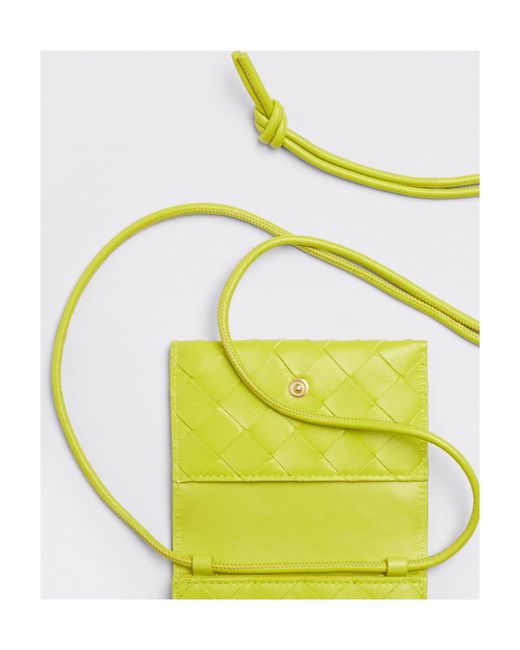 Bottega Veneta Yellow Intreciato Knitted Clutch