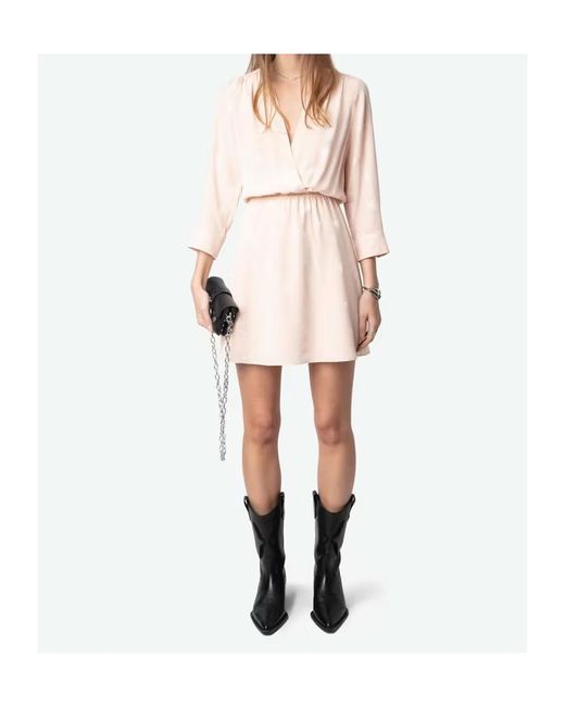 Zadig & Voltaire Pink Silk Mini Dress