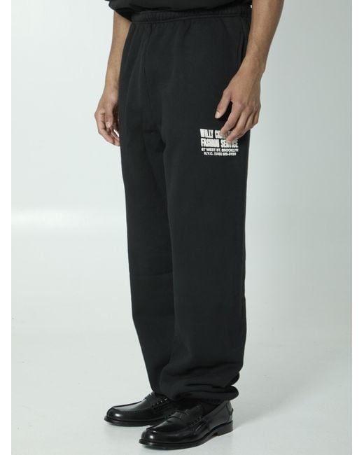 Willy Chavarria Black Fashion Service Track Pants for men