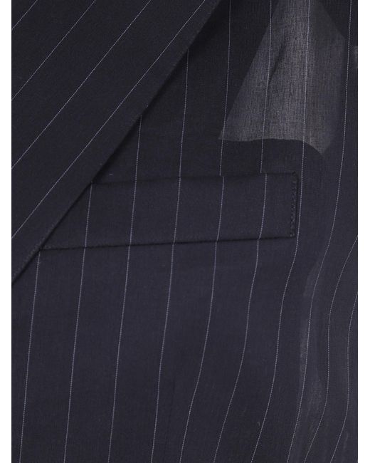 Sacai Blue Storm Flap Pinstriped Waistcoat