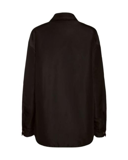 Valentino Black Padded Silk Faille Overshirt