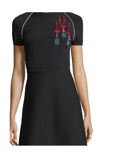 Valentino Black Lip Embroidered Jumpsuit