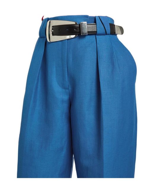 Versace Blue Solid Color Casual Long Pants