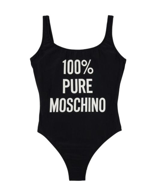 Moschino Black Logo One-Piece Swimsuit